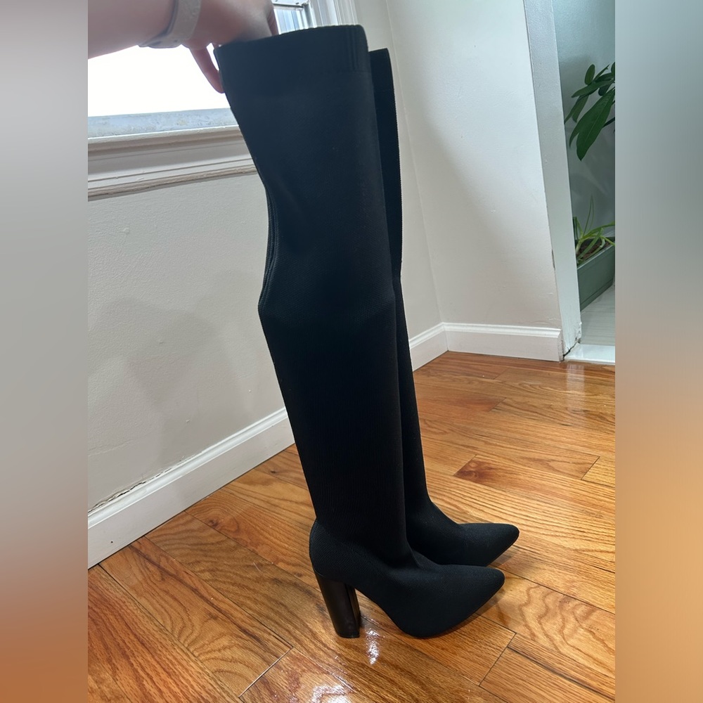 Tigh high black boots size 8